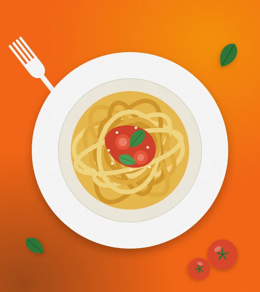 Un piatto di pasta al pomodoro appena servito